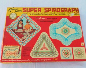 Kenner's Super Spirograph No. 2400 + extras; 1969; Classic kids toy to draw interesting designs;