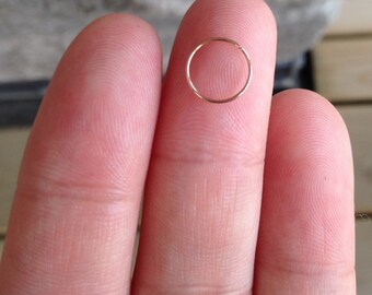 24,22,20 18 Gauge Rose Gold / Rose Gold Fill Nose Ring, Thin 24 gauge,Small Rose Gold Nose Hoop.