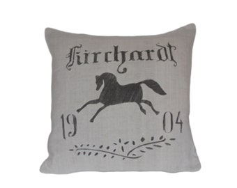 French Country 1904 Equestrian grain sack pillow