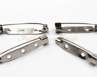 12pcs Brooch Pin Back, 30mm 35mm Length, Brooch Pin Backs Bar, Pin Backs Findings, Brooch Finding, Silver Findings, DIY Brooch Back Pin