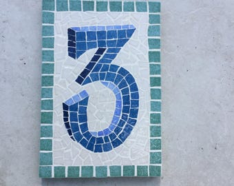 Address number on a tile mosaic for your home
