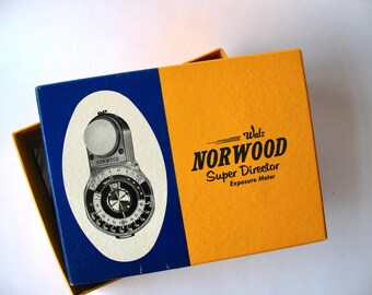 Vintage Norwood director exposure meter, case and box