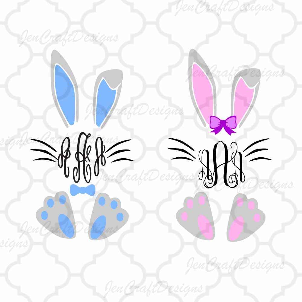 Download Easter Bunny Monogram SVG Frame, Bunny Monogram Frame Svg ...