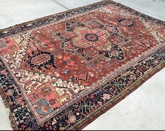 large antique persian rug 8'8" x 12'2"