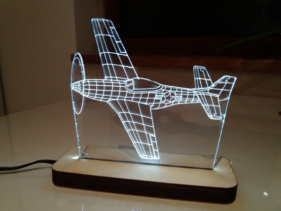 Download 3d Airplane acrylic illusion LED light VECTOR file only. For