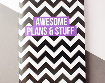Lined notebook pocket planner stationery gift for him or gift for her
