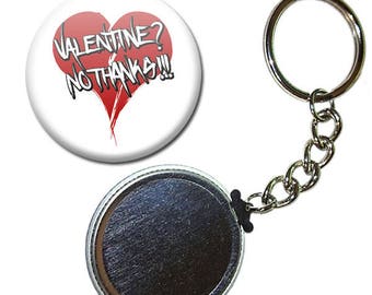 Key Badge 38 mm - Valentine? No Thanks! Heart Valentine