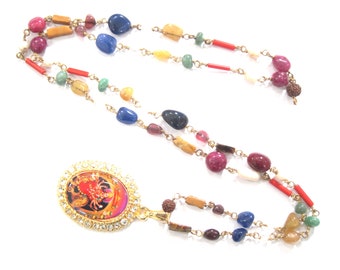 Navagraha Durga Malabeads Meditation Stress Navratan Jewelry Goodvibes Healing Tassel Necklace