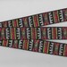 SOUTHWEST F-44 Jacquard Ribbon Trim, Polyester, 1" Wide, Black Background, with Grey, Red & Yellow Tribal Native Pattern, Priced Per Yard
