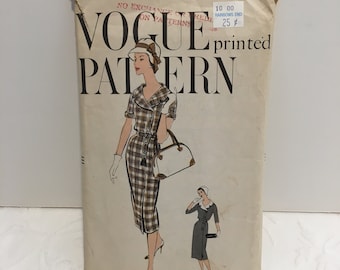 Vintage Vogue 9456 Pattern 1958 One Piece Dress Sz 20 Bust 40 Hip 42