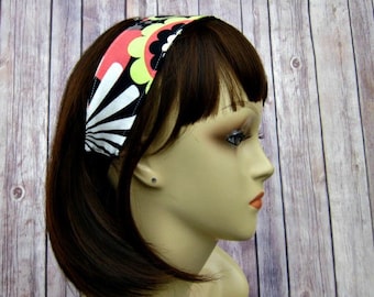 Reversible Headband - Headband for Women - Adult Headband - Womens Headband - Handmade Fabric Headband - Black Floral and Arrow
