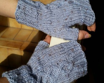 Hand Knitted fingerless gloves, wool fingerless gloves, women's gloves, knitted in Australia