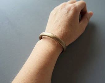 Gold faux leather bracelet