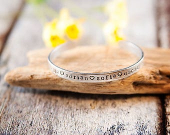 Custom Name Bracelet, name bracelet, mom gift, step mom gift, kids name bracelet, name cuff, custom name jewelry, mothers day gift