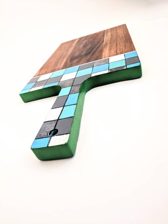 Serving or cutting board hand painted handle