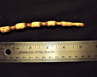 Hand Carved Elm Wand