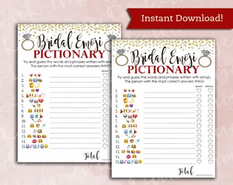 Bridal Shower Game Pictionary EMOJI Pictionary Hot Pink