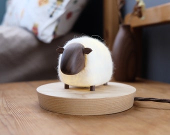 The Sheep wooden handmade night light by MoziDozen