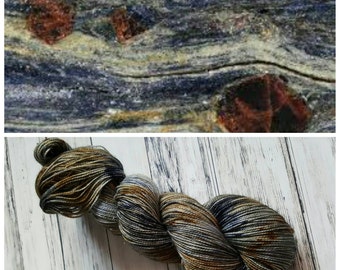Hand Dyed Yarn, Merino, Nylon, Stellina, Sparkle, Perfect for Special Socks, Shawls and Lightweight Accessories - Variegated Glaucophane