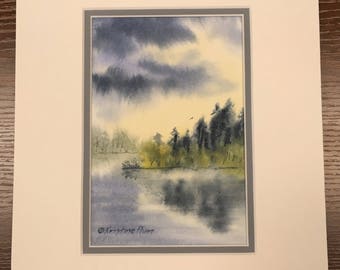 Blue Watercolor painting