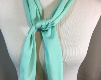 Light Turquoise Long Scarf 44 Inches by 5.25 Inches, Long Washable Turquoise Neck Scarf or Belt Previously 12 Dollars ON SALE