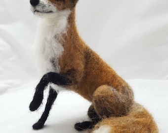 Needlefelted Fox Wool Sculpture