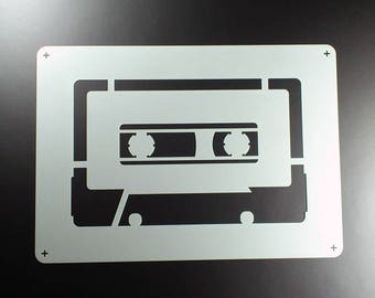 Stencil cassette Tape Mixtape Retro-BE39