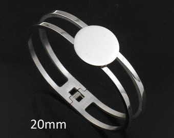 1 Piece Stainless Steel Bracelet 20mm Blank Setting