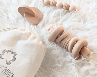 Newborn Gift Set - Baby Shower Gift - Montessori Wood Toys - Wooden Toy - Newborn Baby Gift - Montessori Baby Gift Set - Baby Shower