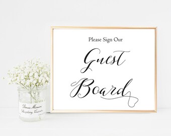 Please sign our guest board INSTANT DOWNLOAD Wedding guest