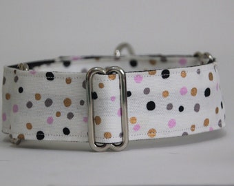 Greyhound White Confetti 1.5" Martingale Collar