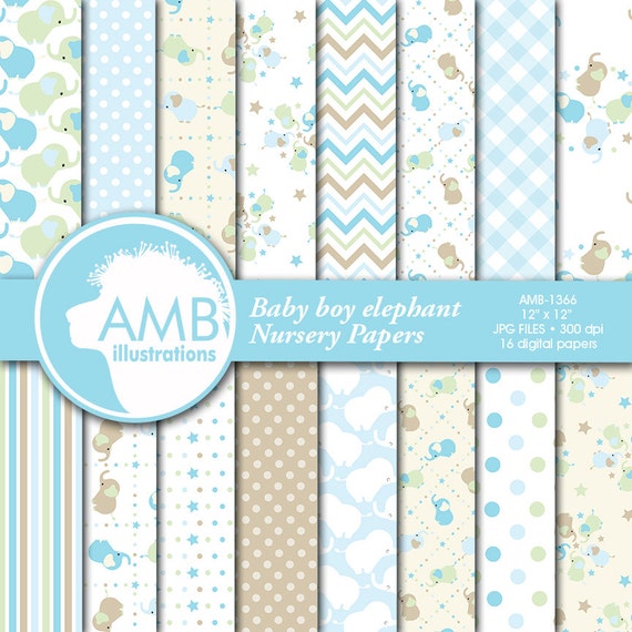 Nursery digital papers Baby papers Newborn papers Nursery
