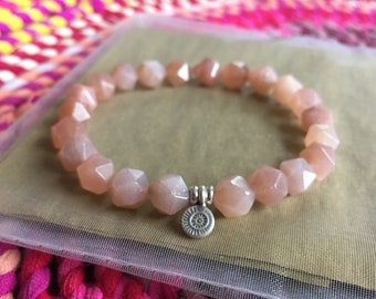 Shine Your Light | Spiritual Junkies | Sunstone Star Nuggets + Sterling Silver Sun | Stackable | Mala | Yoga + Meditation Bracelet