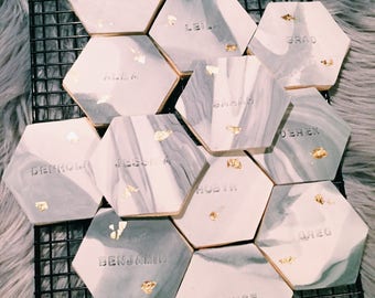 Hexagon shaped quote cookies