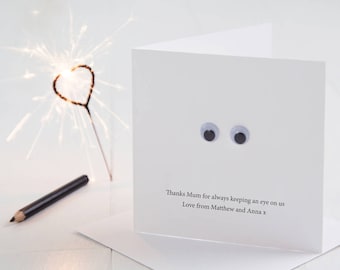 Personalised Googly Eyes Mother's Day Card