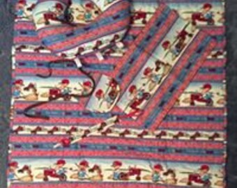 Little Boy Tractor Baby Quilt Set