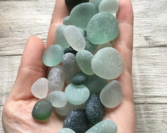 Genuine Sea Glass Green/White