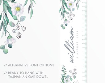 Eucalyptus Growth Chart | Children's Personalised Canvas Height Chart
