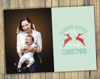 Photo Christmas Card - Digital File (Sending Wishes)