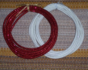 glitter rope ribbon,15 feet,bendable,red or white,crafts,florals,bows,wreaths,decoration,embellishment,Christmas, craft