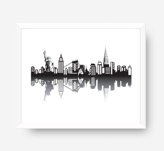 New York Skyline Print NYC Skyline Printable New York city