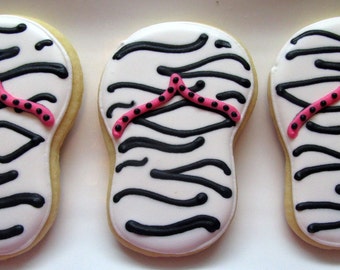 Zebra Flip Flop Cookies 2 dozen