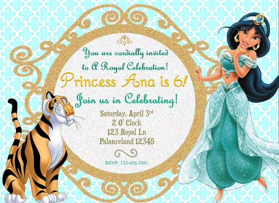 Princess Jasmine Invitation Cards 2