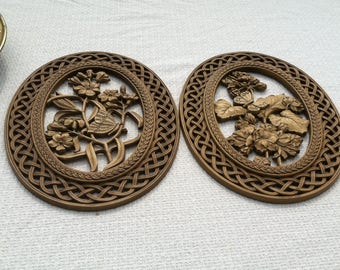 Vintage Syroco Wall Hanging pair