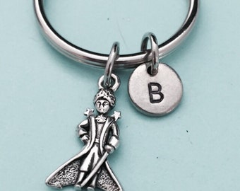 Magician keychain, magician charm, magic keychain, personalized keychain, initial keychain, customized keychain, monogram