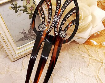 Vintage Hair Comb, Antique Art Deco Hair Comb, Flamenco Accessory, Hair Accessories, Celluloid Hair Comb, Faux Tortoise Shell Hair Comb