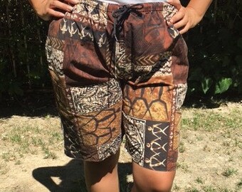 Tiki shorts,drawstring shorts, medium, large