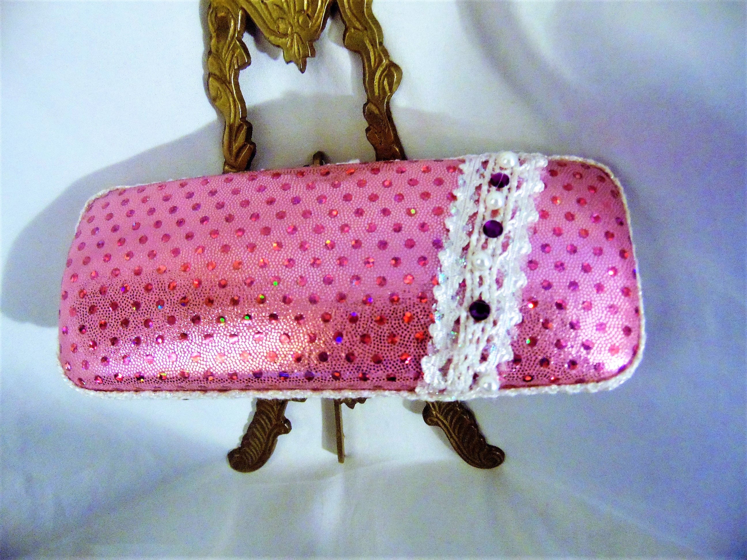 Woman's eyeglass case Pretty In Pink handmade