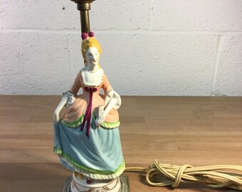 Porcelain George and Martha Lamp