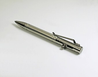Titanium bolt-action Tec pen with gunmetal plating
